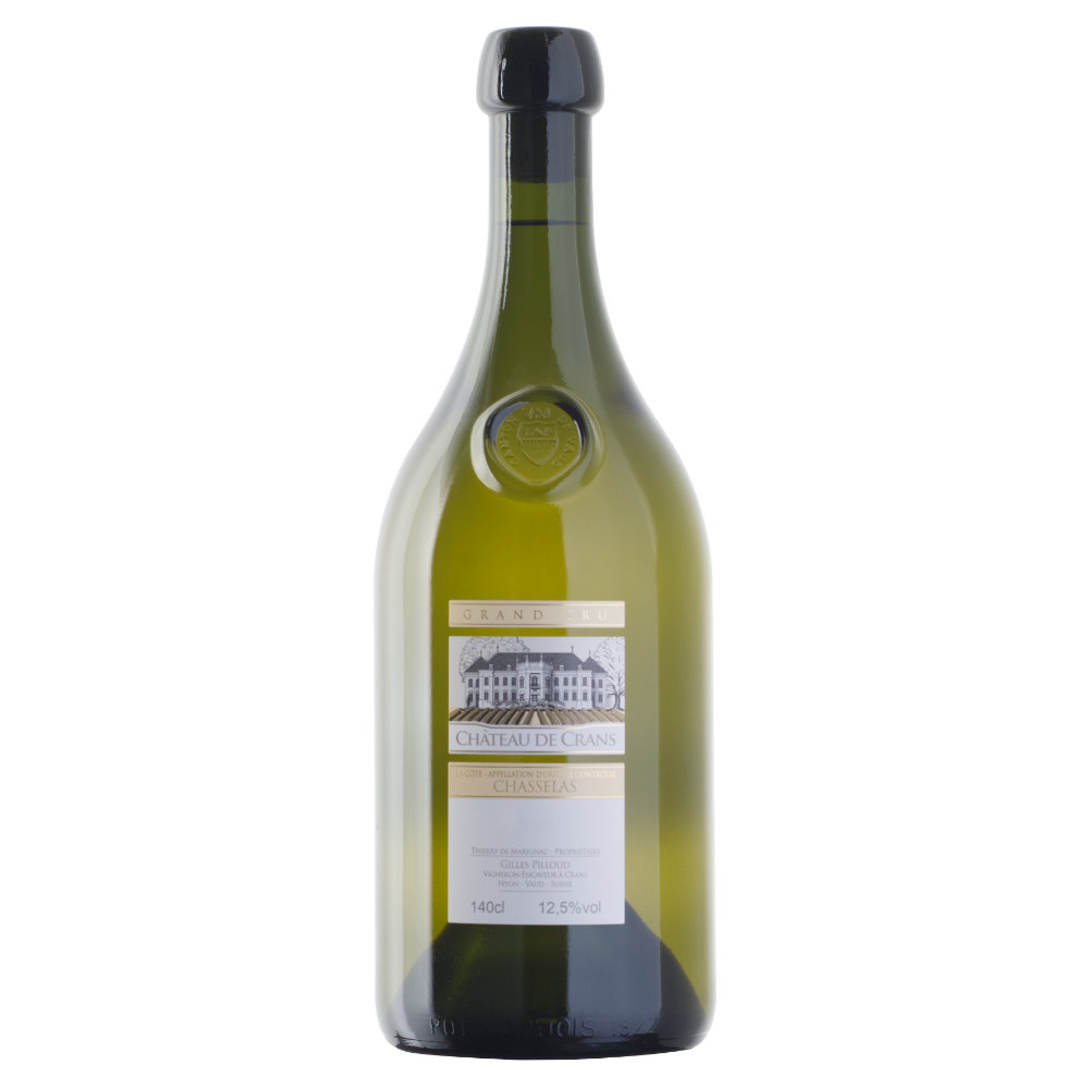 Chasselas bio AOC La Côte Nyon du Château de Crans, vin blanc suisse en bouteille 140 cl